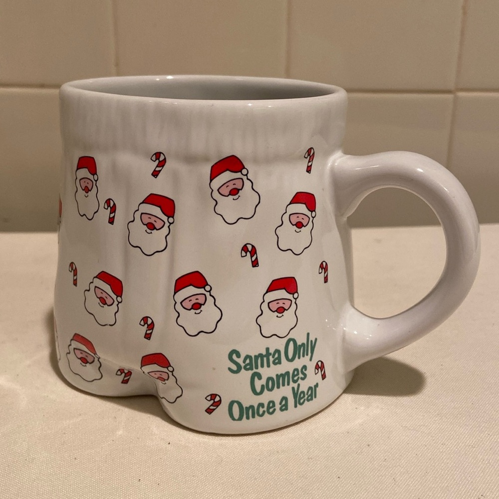 🩷Santa Only Comes Once A Year Boxer Short Underwear Ceramic Papel Freelance Mug